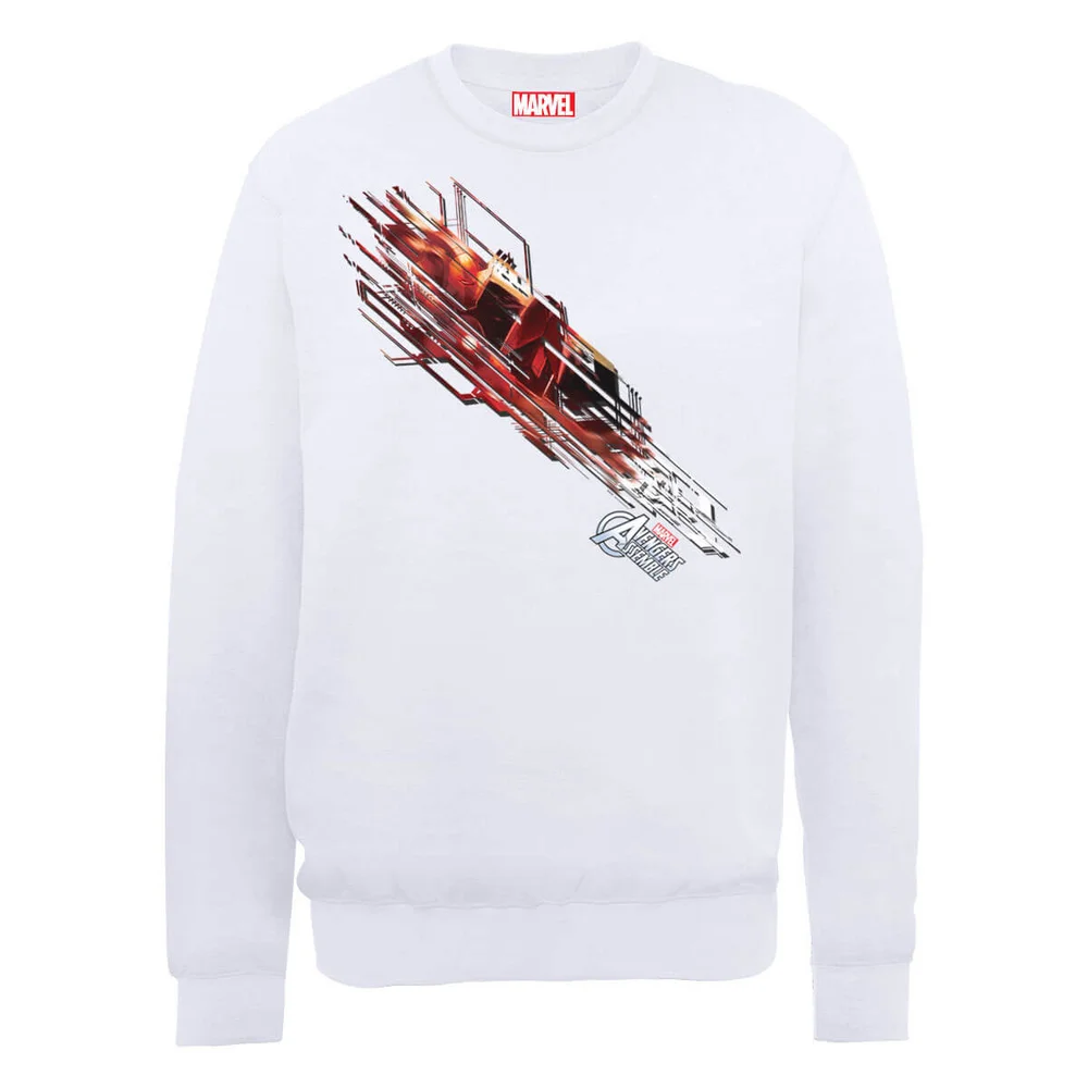 Marvel Avengers Assemble Iron Man Shooting Burst Sweatshirt - White - S Image 1