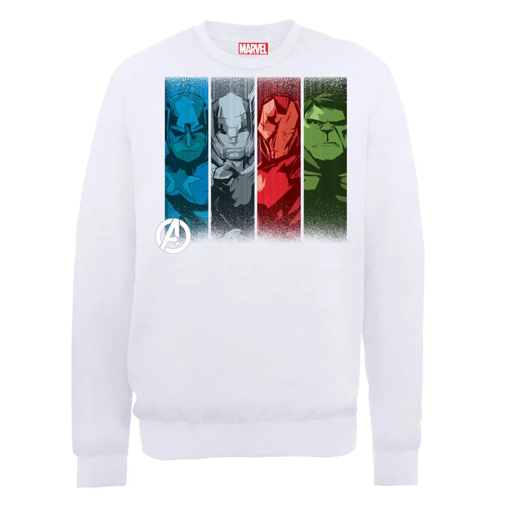 Marvel Avengers Assemble Team Poses Sweatshirt - White - S Image 1