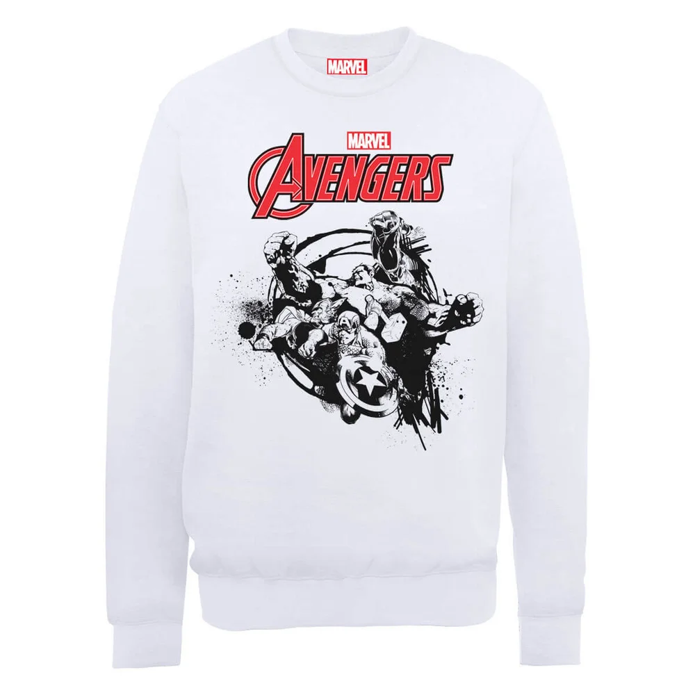 Marvel Avengers Assemble Team Burst Sweatshirt - White - S - White Image 1