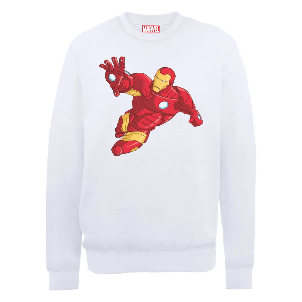 Marvel Avengers Assemble Iron Man Simple Sweatshirt - White - S - White Image 1