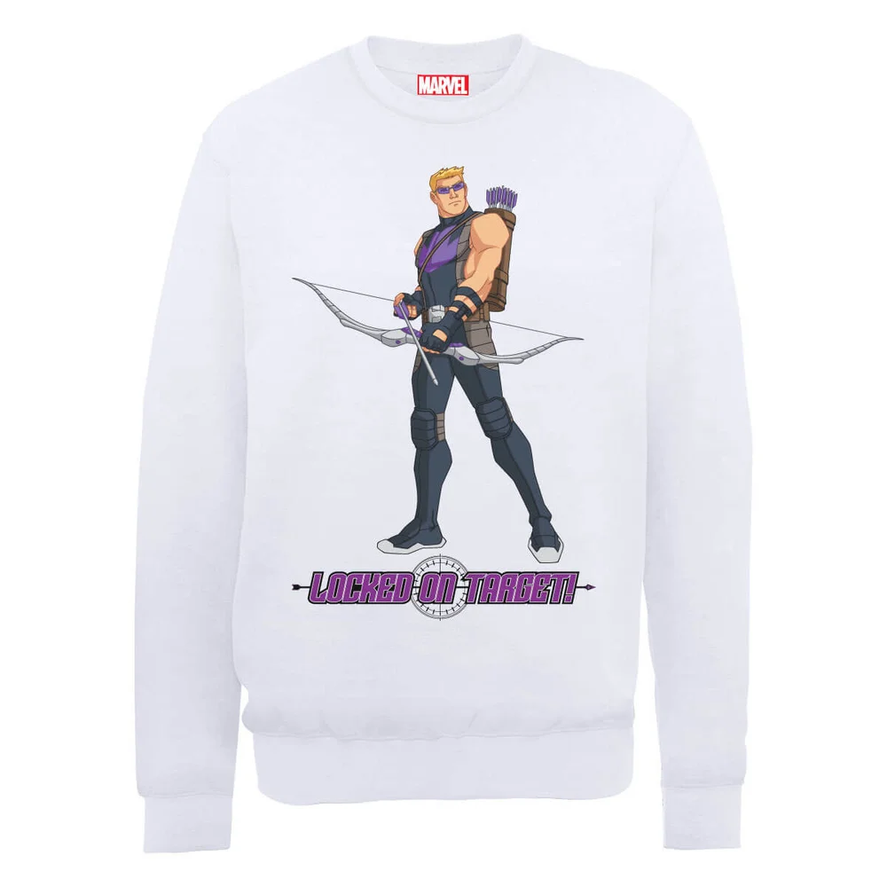 Marvel Avengers Assemble Hawkeye Locked On Sweatshirt - White - S - White Image 1