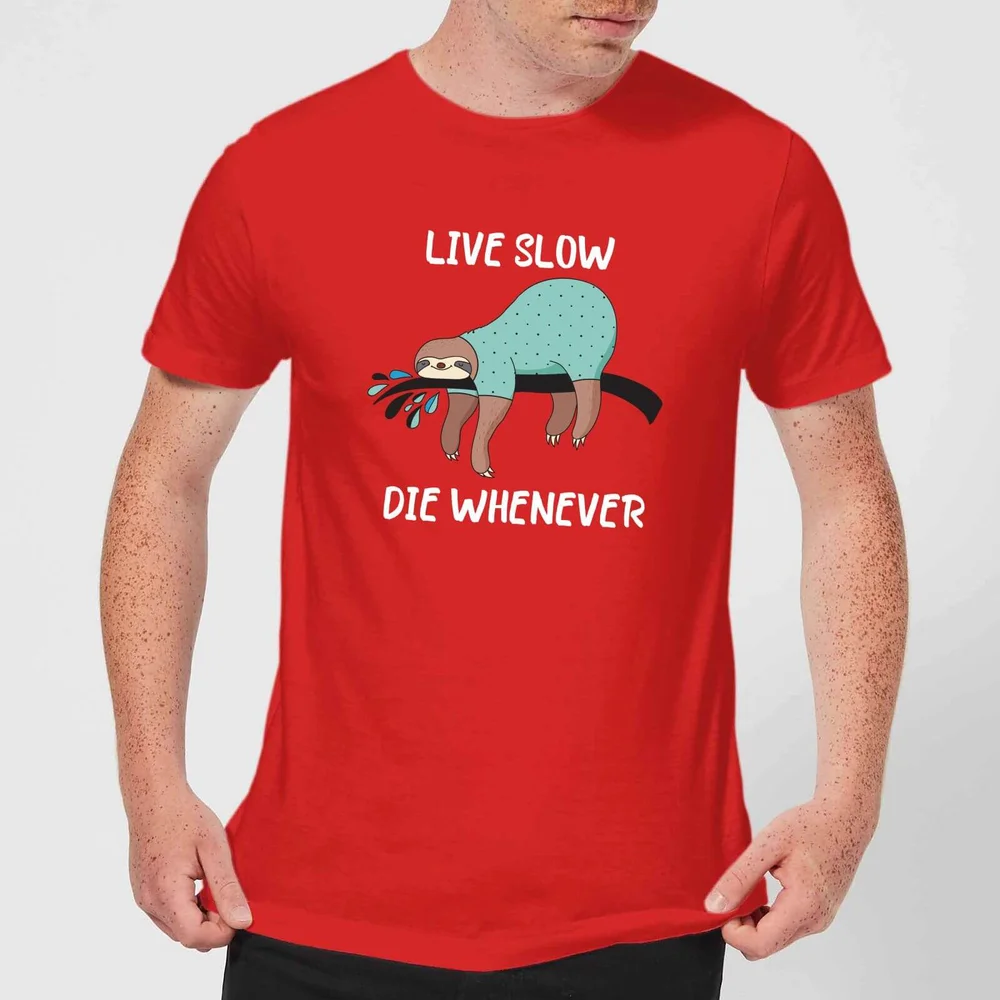 Live Slow Die WHenever T-Shirt - Red - S - Red Image 1
