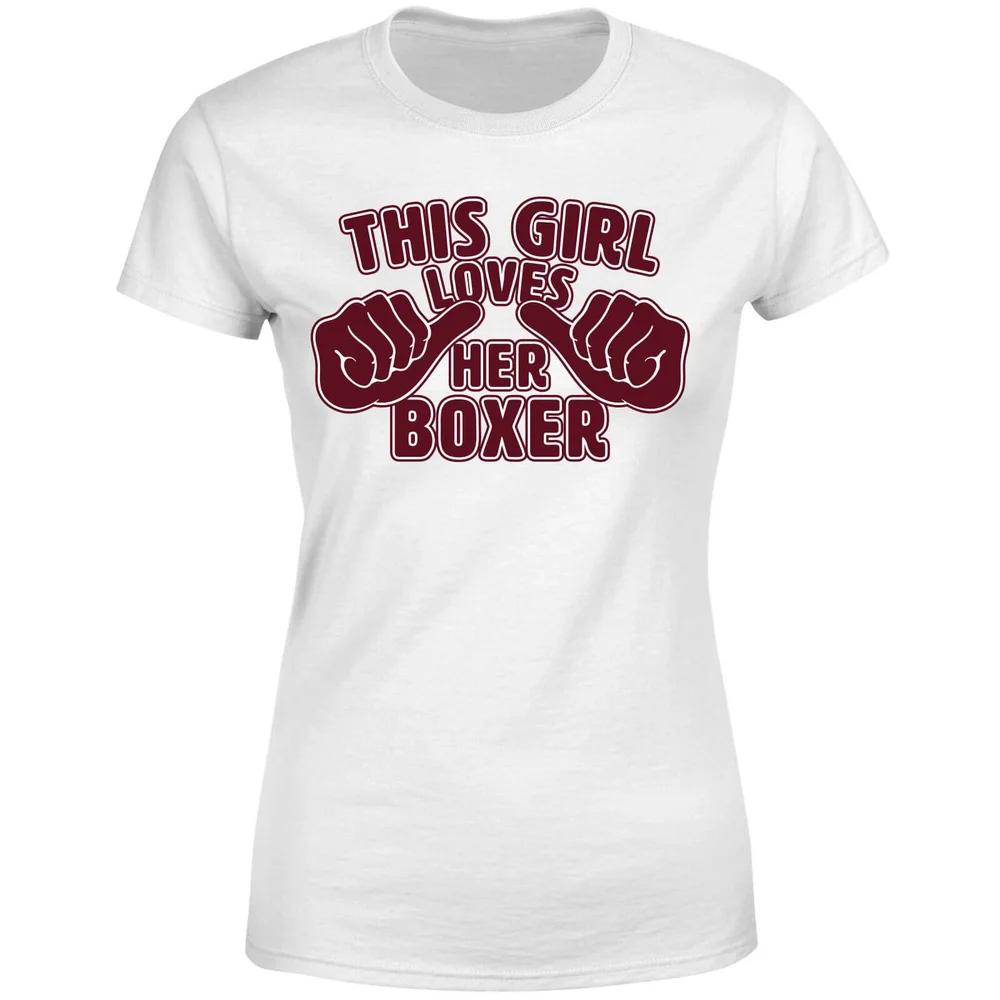 This Girl Loves Her Boxer Women's T-Shirt - White - S - White Image 1