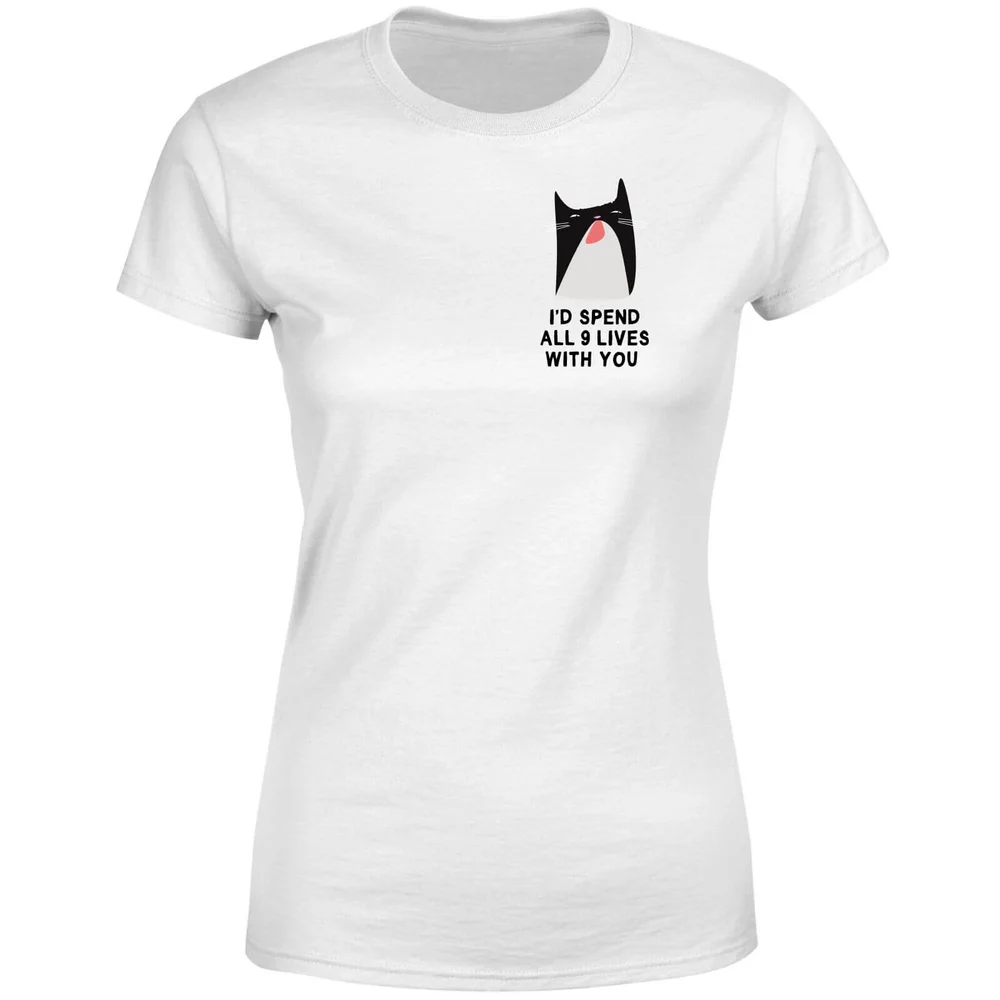 I'd Spend All 9 Lives With You Women's T-Shirt - White - S - White Image 1