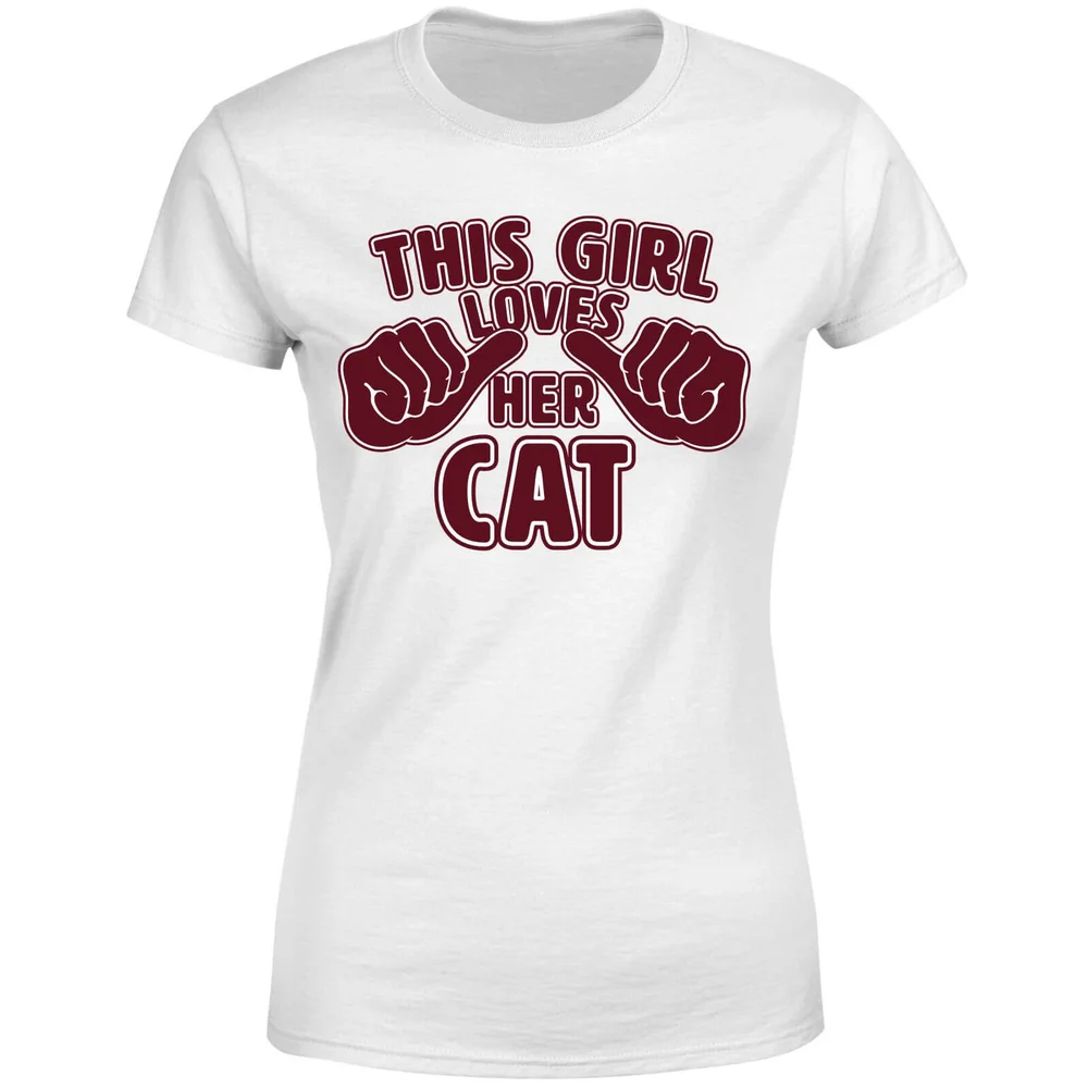 This Girl Loves Her Cat Women's T-Shirt - White - S - White Image 1