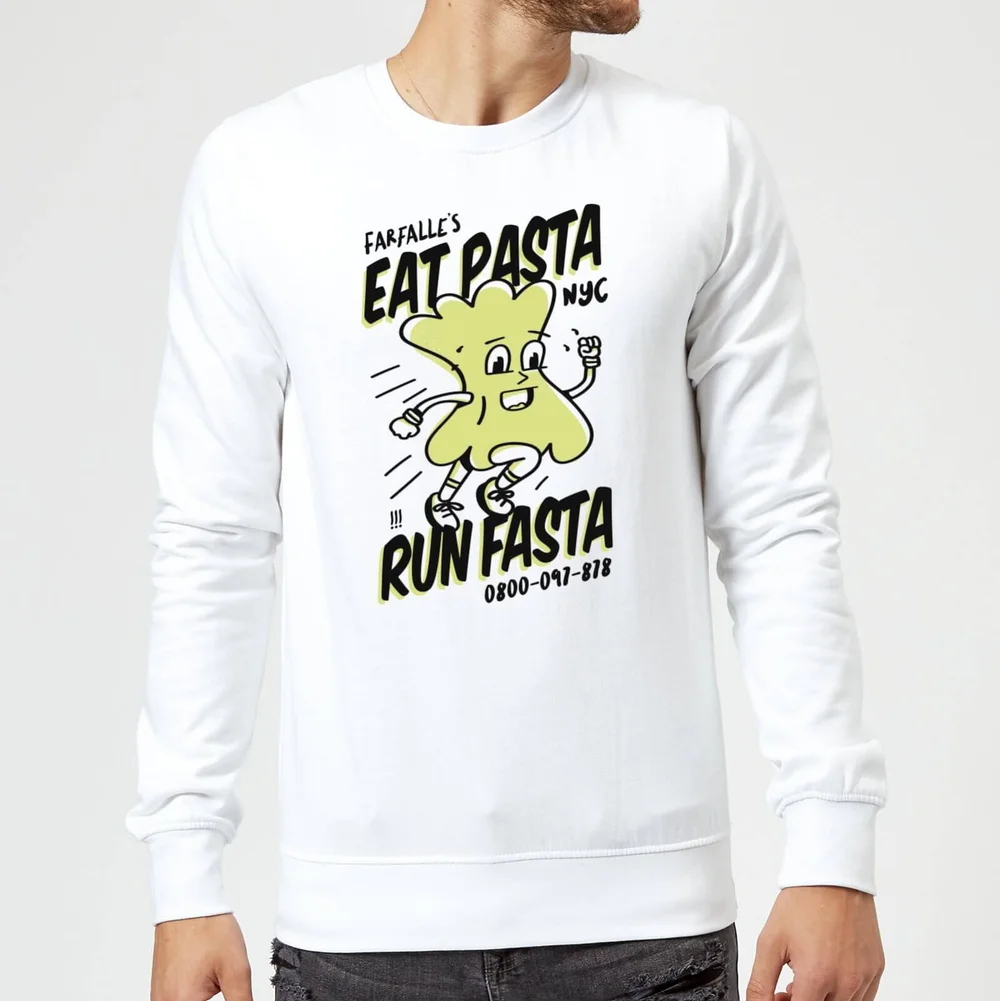 EAT PASTA RUN FASTA Sweatshirt - White - S - White Image 1