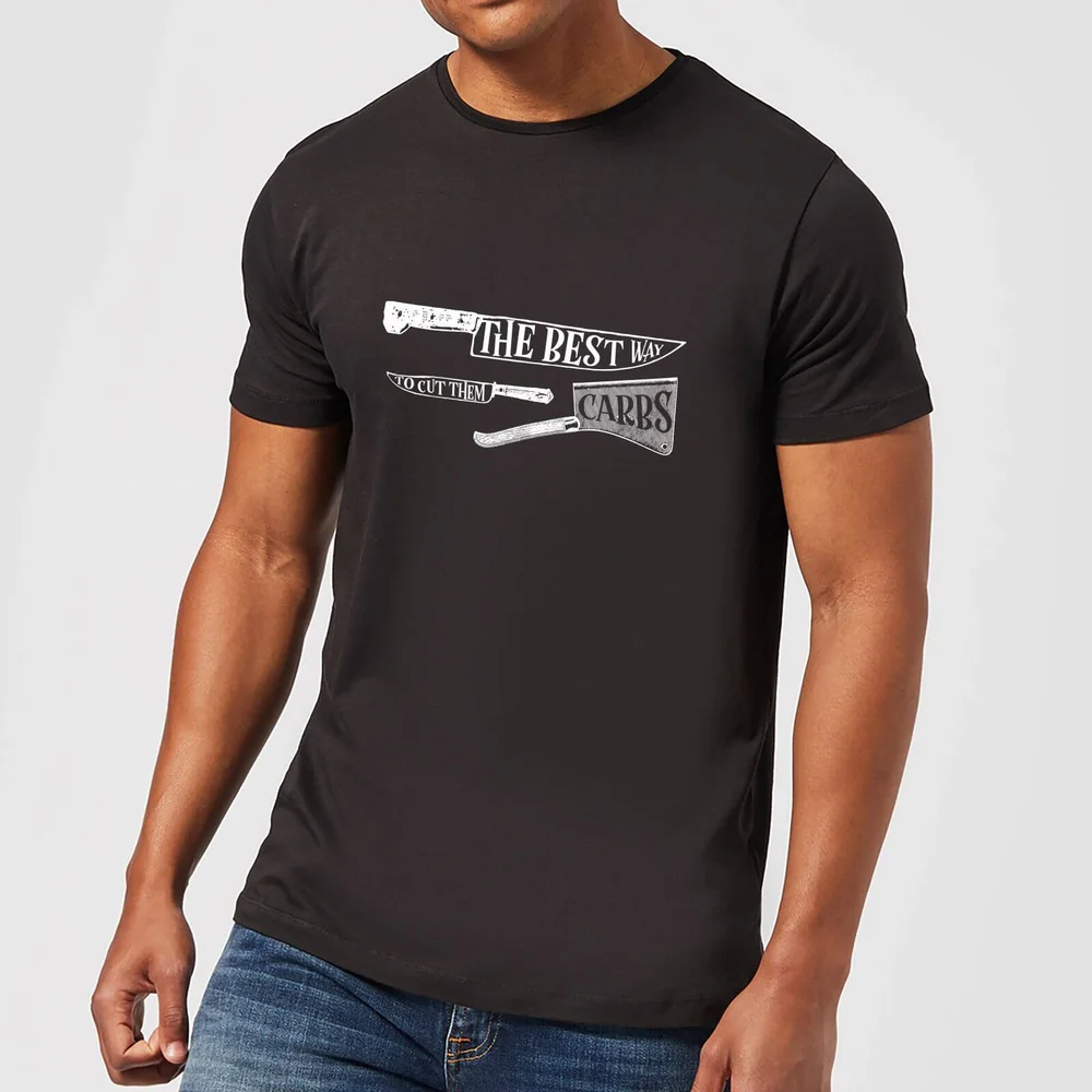 The Best Way To Cut Them Carbs T-Shirt - Black - 5XL Image 1