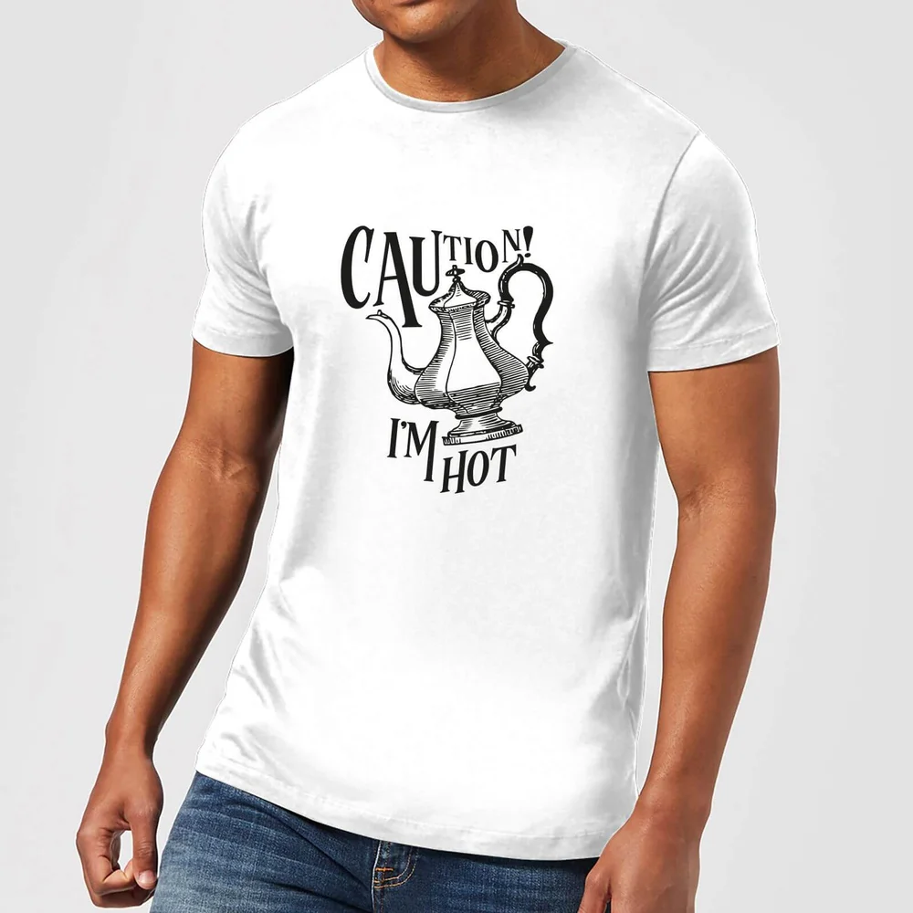 Caution! I'm Hot T-Shirt - White - S - White Image 1