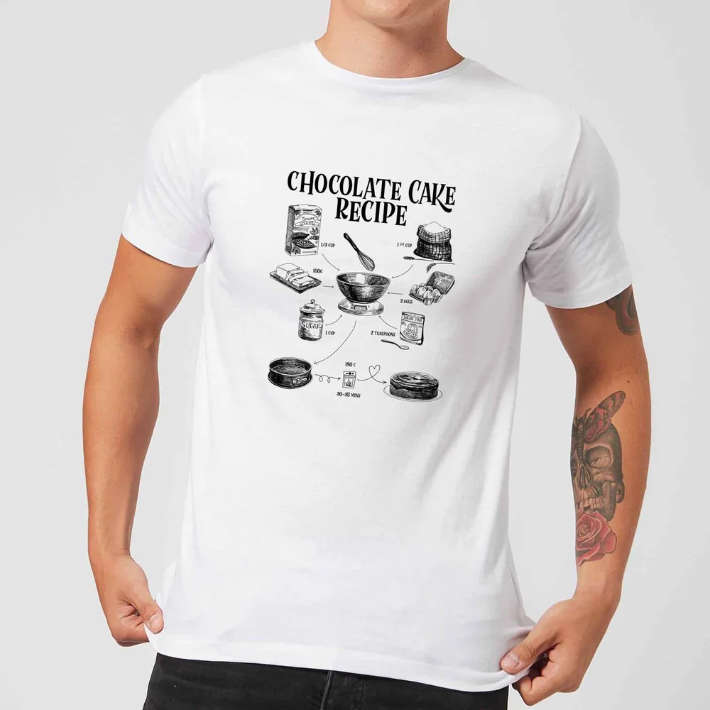 Chocolate Cake Recipe T-Shirt - White - S - White Image 1