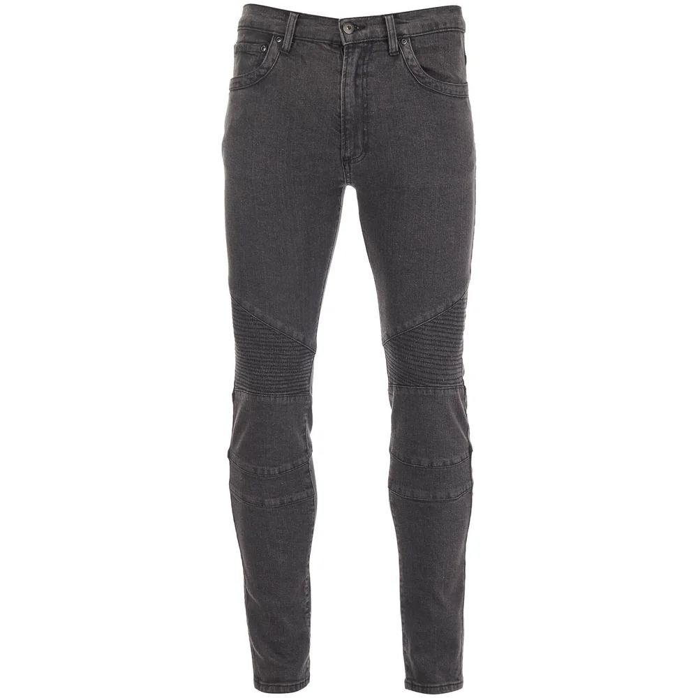 D-Struct Men's Biker Slim Fit Jeans - Grey - W28/L31 - Grey Image 1