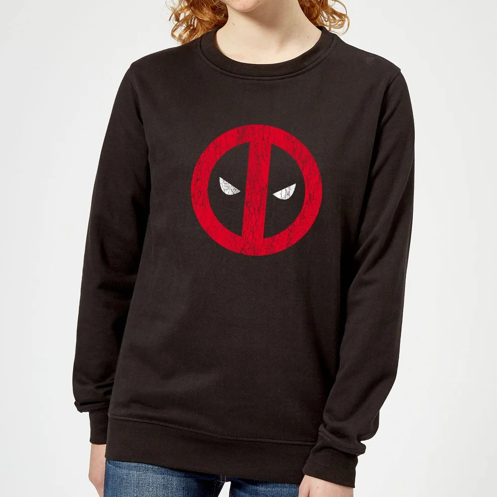 Marvel Deadpool Cracked Logo Women's Sweatshirt - Black - S Image 1