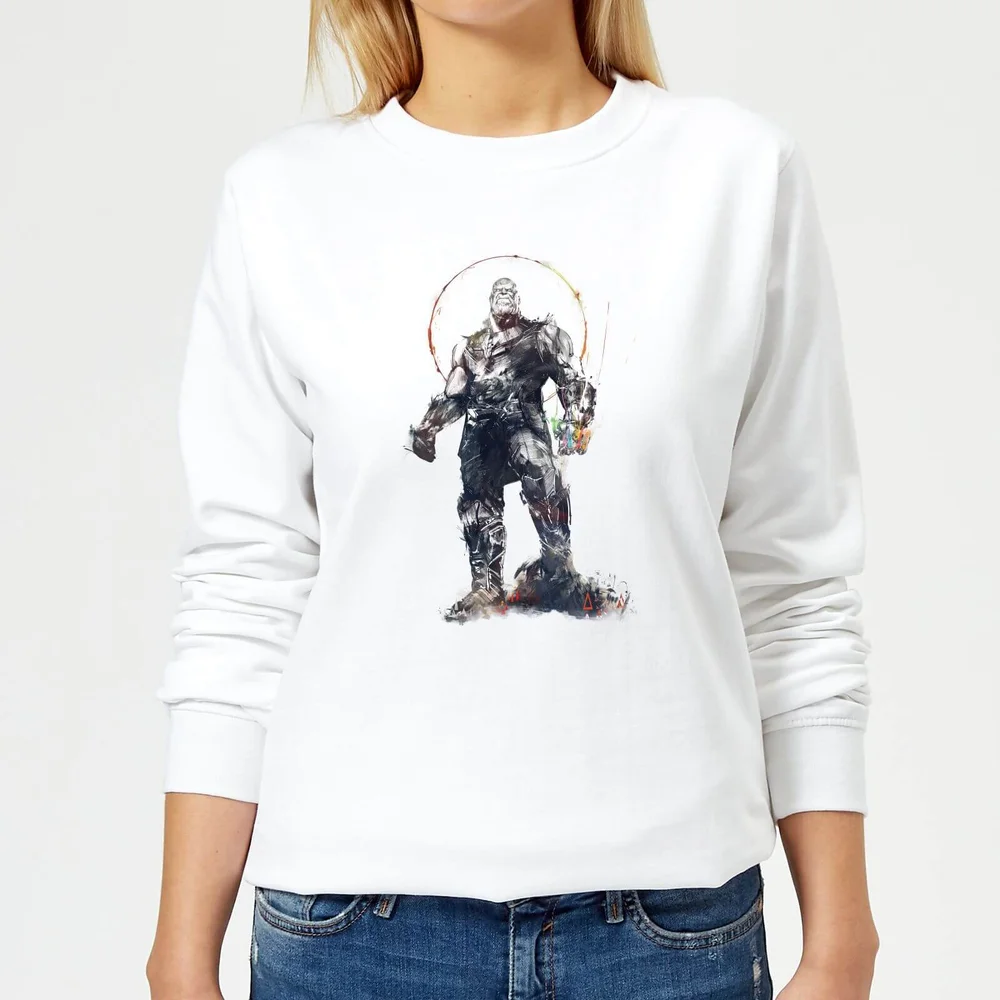 Marvel Avengers Infinity War Thanos Sketch Women's Sweatshirt - White - S Image 1