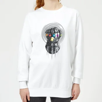 Marvel Avengers Infinity War Thanos Infinite Power Fist Women's Sweatshirt - White