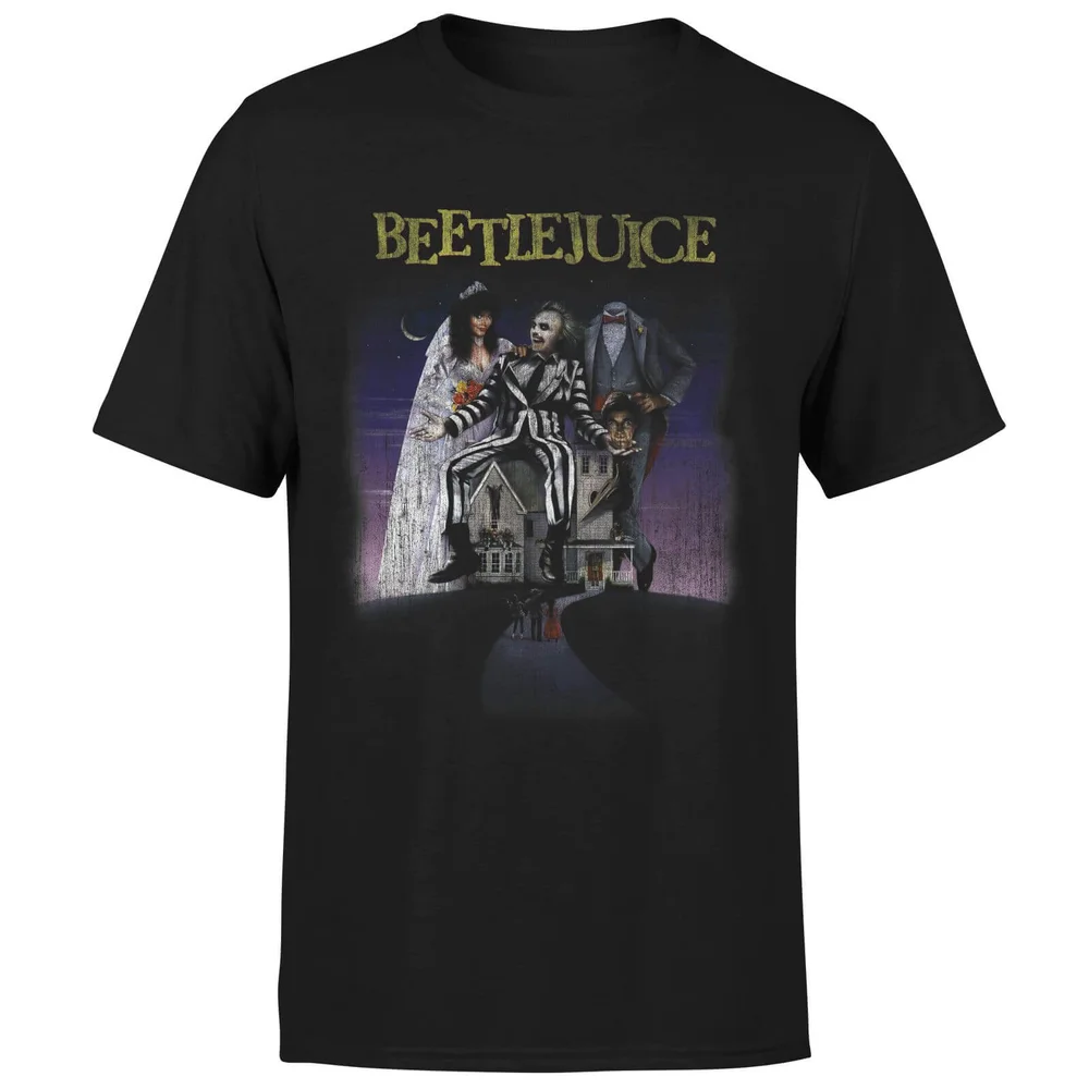 Beetlejuice Distressed Poster T-Shirt - Black - S Image 1
