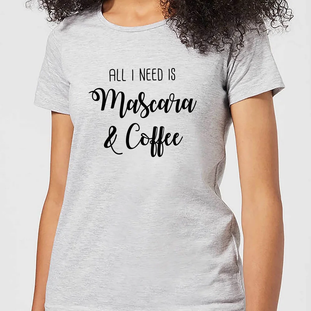 All I Need Is Mascara And Coffee Women's T-Shirt - Grey - S - Grey Image 1