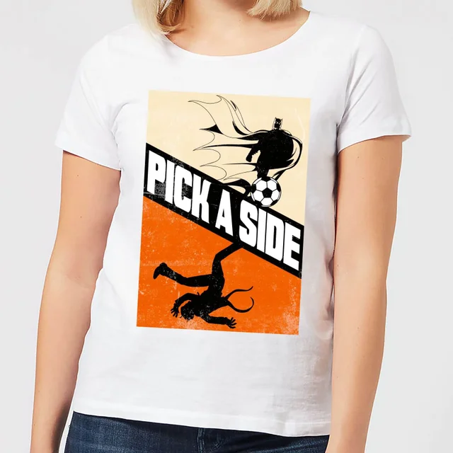 DC Comics Batman Football Pick A Side Women's T-Shirt - White