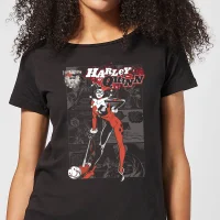 DC Comics Batman Harley Quinn Comic Page Women's T-Shirt - Black