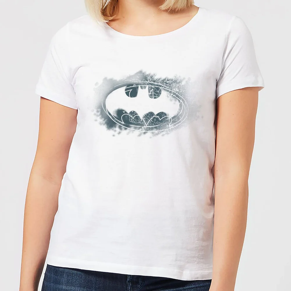 DC Comics Batman Spray Logo Women's T-Shirt - White - S Image 1