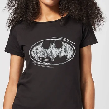 DC Comics Batman Sketch Logo Women's T-Shirt - Black