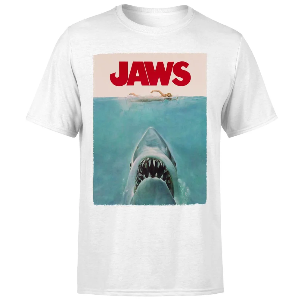 Jaws Classic Poster T-Shirt - White - S Image 1