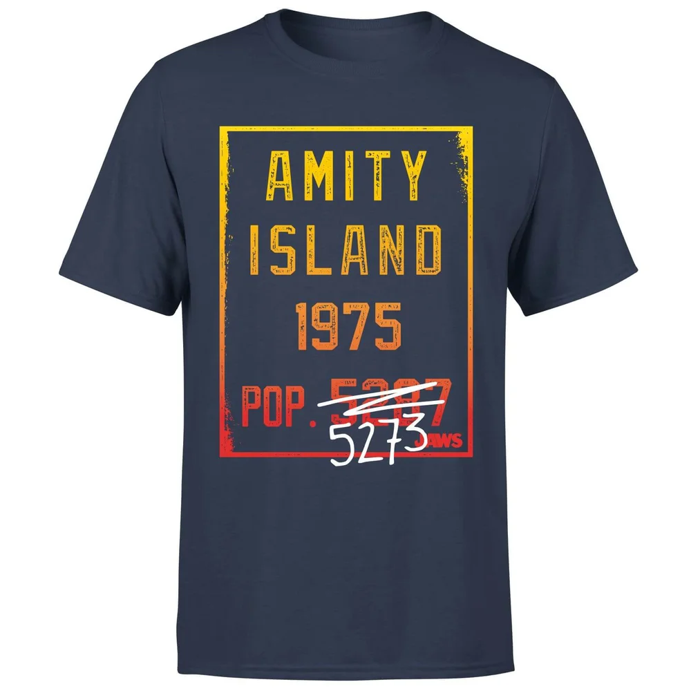 Jaws Amity Population T-Shirt - Navy - S Image 1