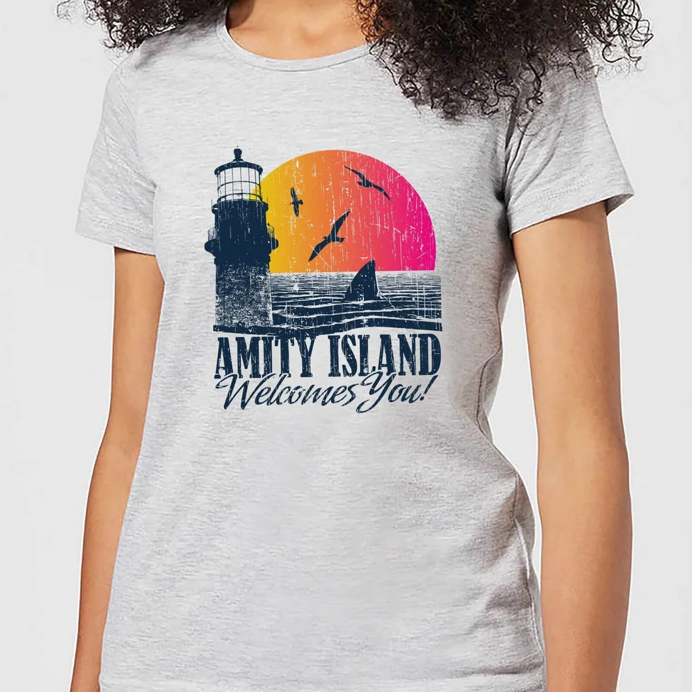 Jaws Welcome To Amity Island Women's T-Shirt - Grey - S Image 1