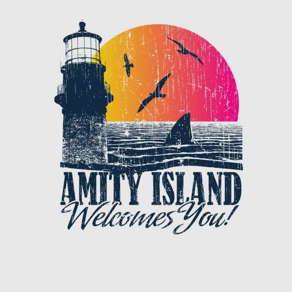 Jaws Welcome To Amity Island Women's T-Shirt - Grey