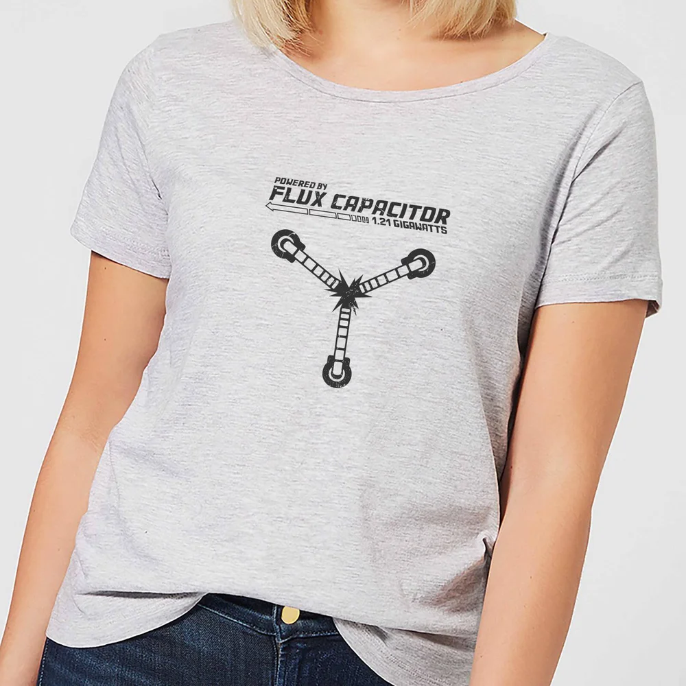 Back To The Future Powered By Flux Capacitor Women's T-Shirt - Grey - S Image 1