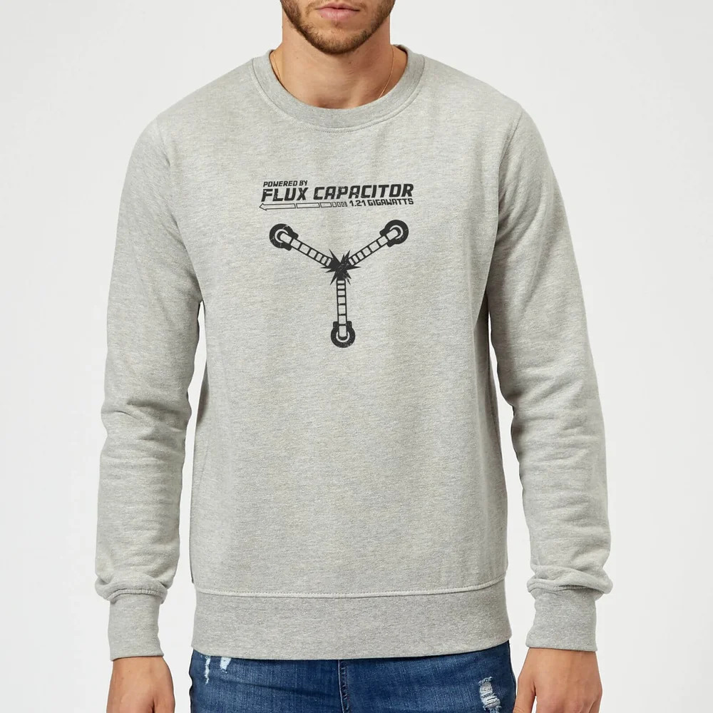 Back To The Future Powered By Flux Capacitor Sweatshirt - Grey - L Image 1