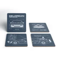Back To The Future Delorean Schematic Coaster Set - undefined undefined