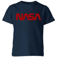 NASA Worm Red Logotype Kids' T-Shirt - Navy - undefined undefined