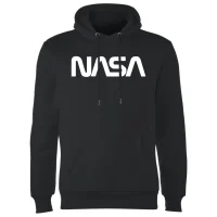 NASA Worm White Logotype Hoodie - Black - undefined undefined
