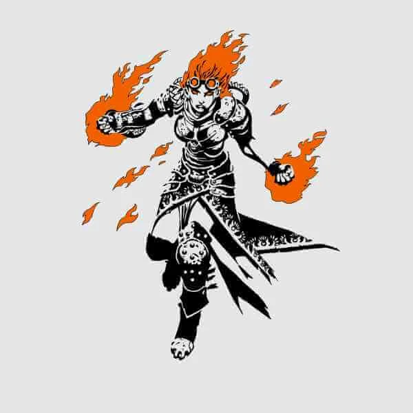 Magic The Gathering Chandra Character Art T-Shirt - Grey