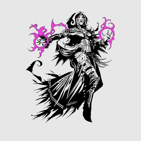 Magic The Gathering Liliana Character Art Women's T-Shirt - Grey