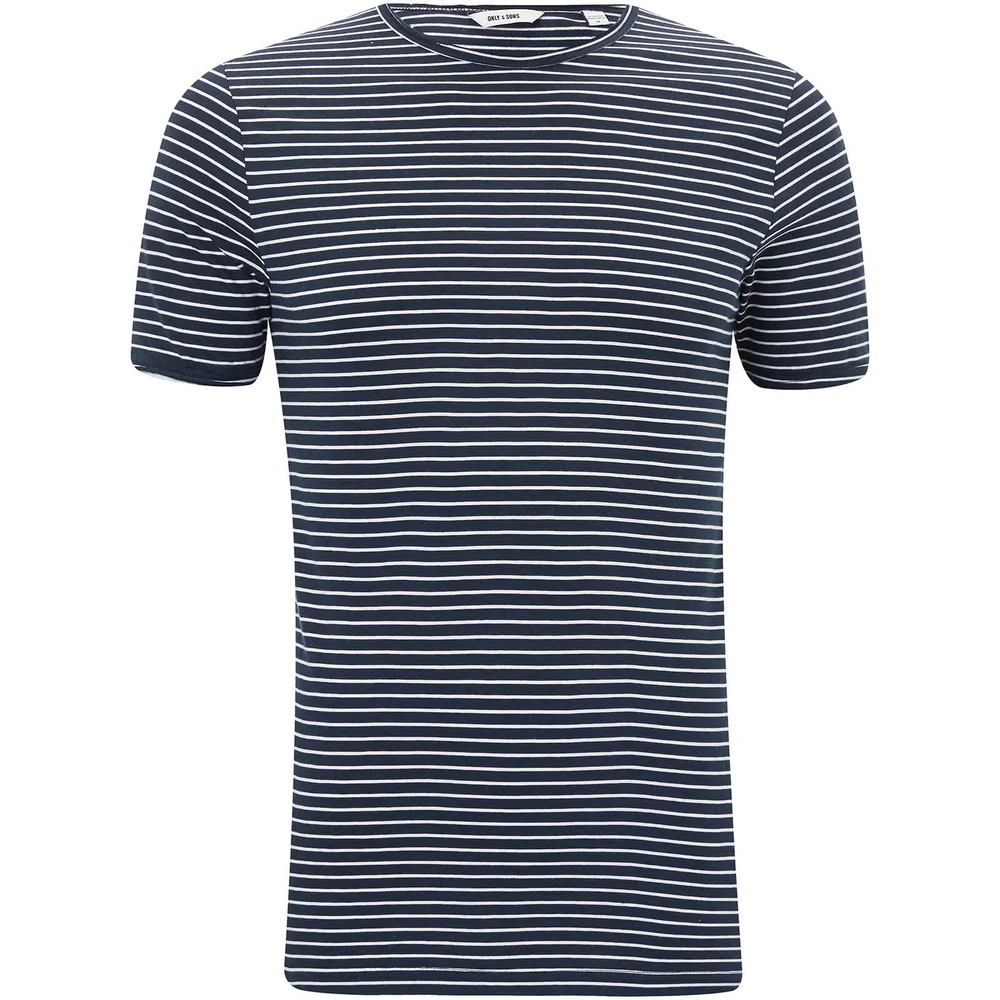 Only & Sons Men's Albert Stripe T-Shirt - Dark Sapphire - XS - Blue Image 1
