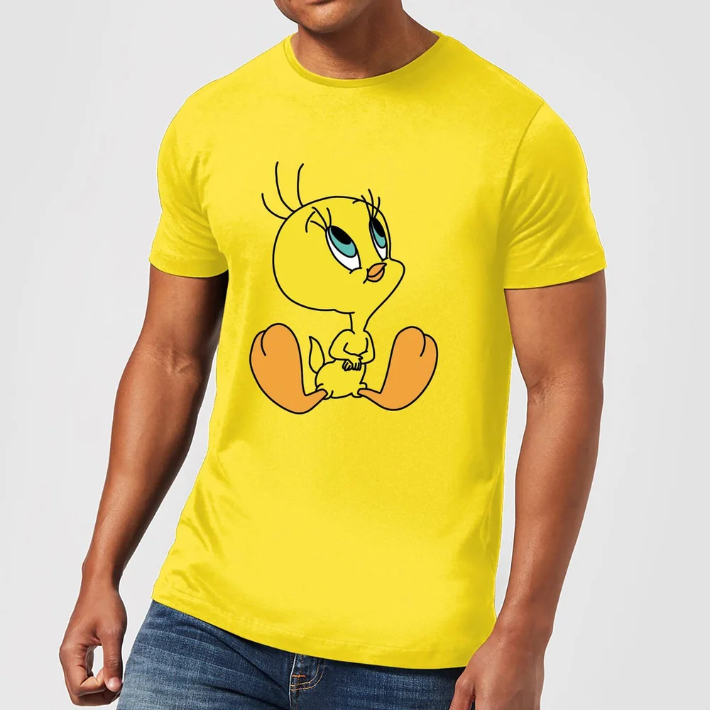 Looney Tunes Tweety Sitting Men's T-Shirt - Yellow - S Image 1