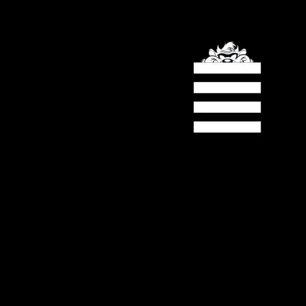 Looney Tunes Taz Stripes Pocket Print Women's T-Shirt - Black