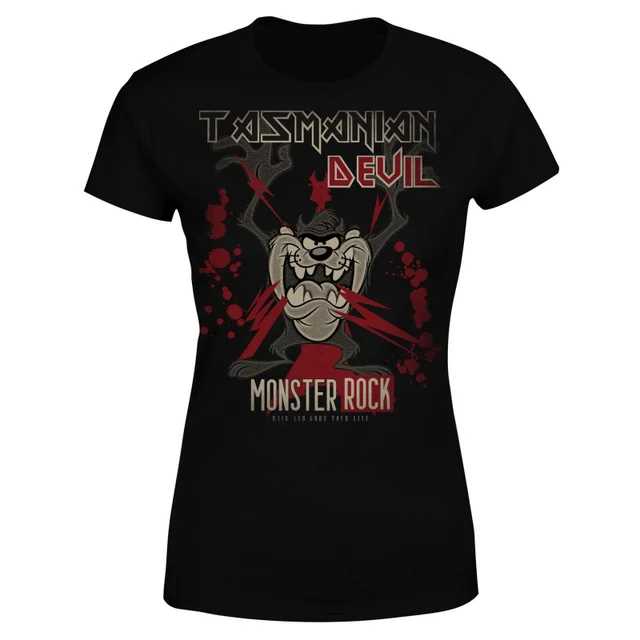 Looney Tunes Tasmanian Devil Monster Rock Women's T-Shirt - Black
