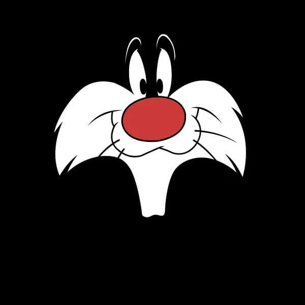 Looney Tunes Sylvester Big Face Women's T-Shirt - Black
