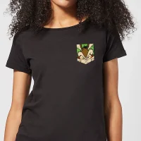 Looney Tunes Wile E Coyote Face Faux Pocket Women's T-Shirt - Black - undefined undefined