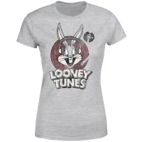 Looney Tunes Bugs Bunny Circle Logo Women's T-Shirt - Grey - undefined undefined