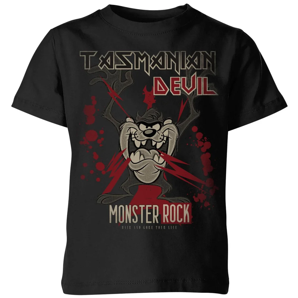 Looney Tunes Tasmanian Devil Monster Rock Kids' T-Shirt - Black - 3-4 Years Image 1
