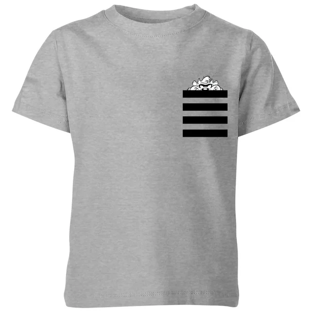 Looney Tunes Taz Stripes Pocket Print Kids' T-Shirt - Grey