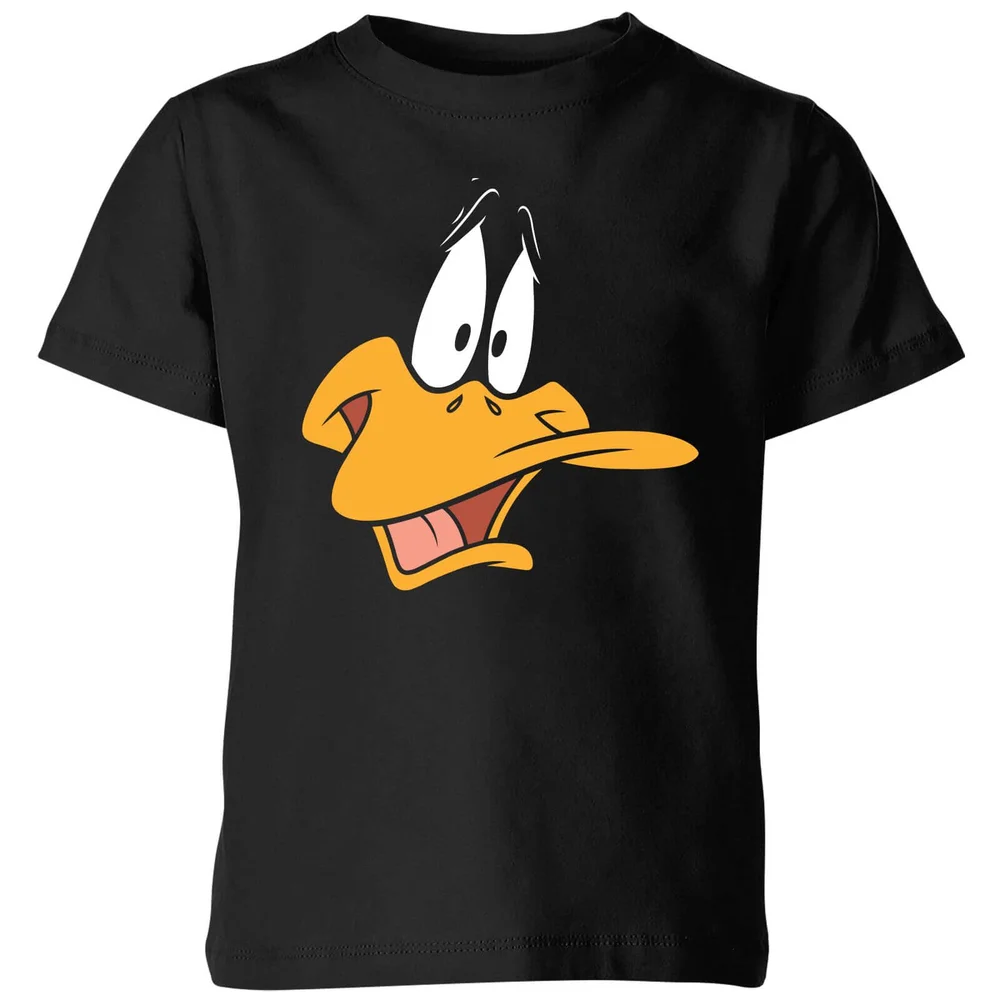 Looney Tunes Daffy Duck Face Kids' T-Shirt - Black - 3-4 Years Image 1