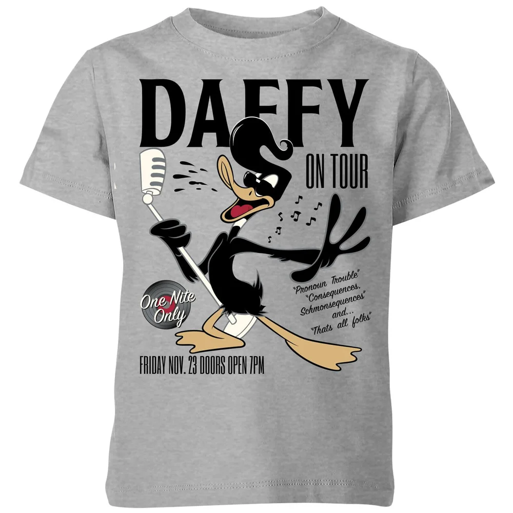 Looney Tunes Daffy Concert Kids' T-Shirt - Grey - 3-4 Years Image 1