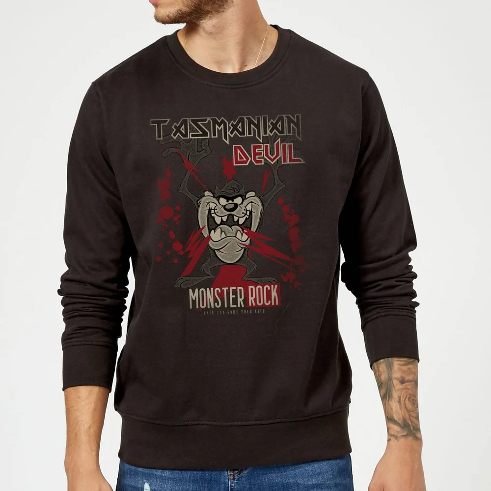 Looney Tunes Tasmanian Devil Monster Rock Sweatshirt - Black - S Image 1