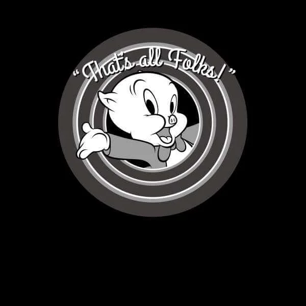 Looney Tunes That's All Folks Porky Pig Sweatshirt - Black