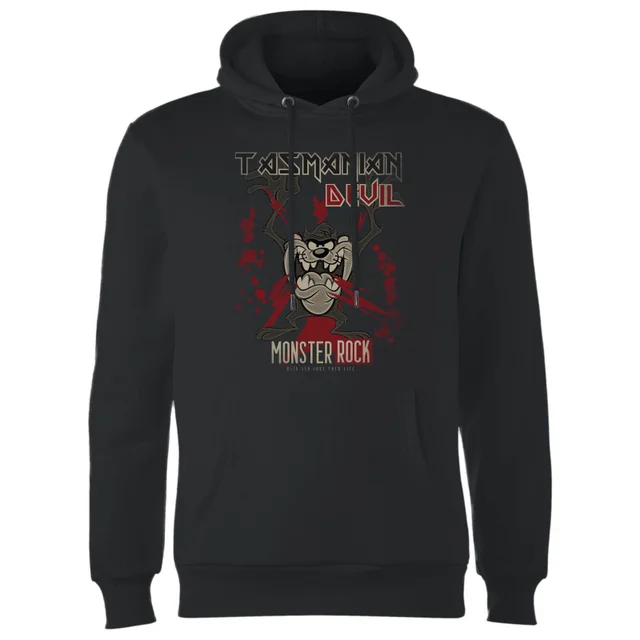 Looney Tunes Tasmanian Devil Monster Rock Hoodie - Black
