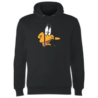 Looney Tunes Daffy Duck Face Hoodie - Black - undefined undefined