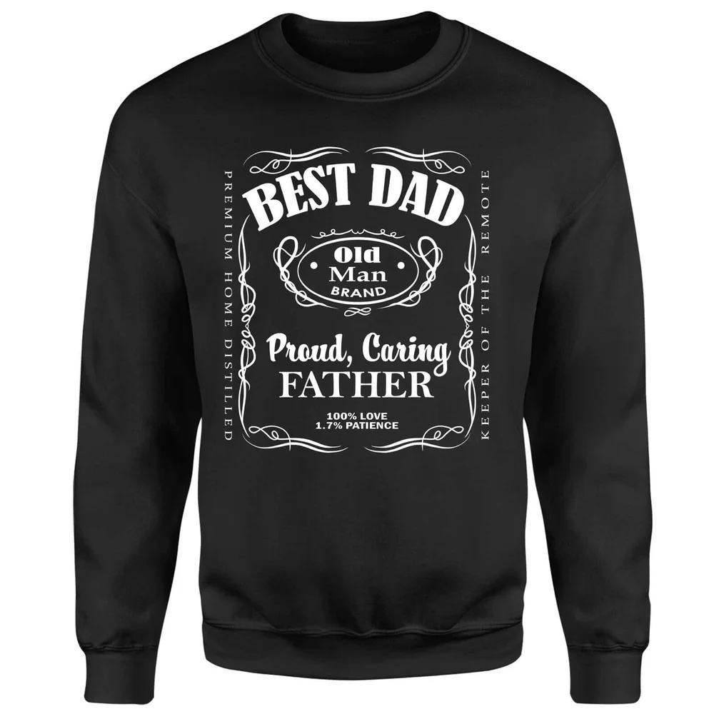 Best Dad Whiskey Label Sweatshirt - Black - S Image 1